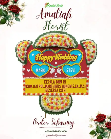 Papan Bunga Pernikahan Suka Rami